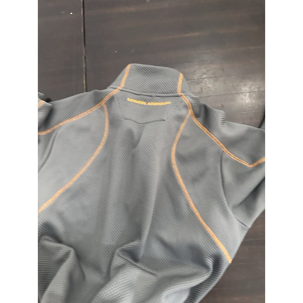 UNDER ARMOUR 1/2 ZIP LONG SLEEVE LOOSE PULLOVER MENS Large Gray/orange - Picture 4 of 4